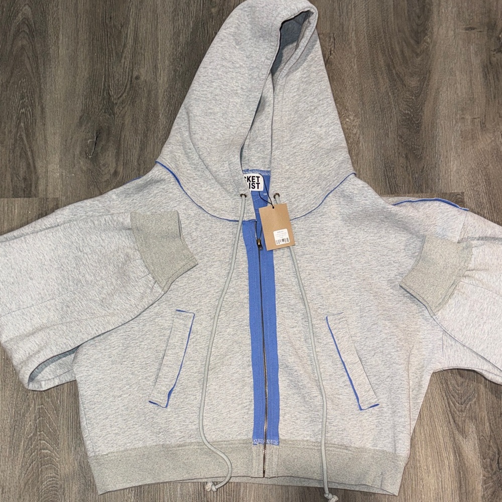 BUCKETLIST Gray and Blue Hooded Jacket